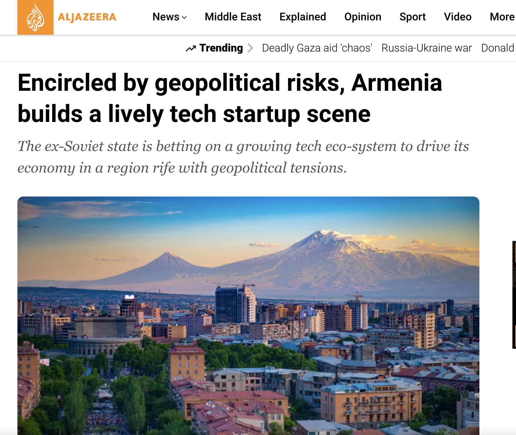 Al Jazeera - Armenia Tech Startup Scene