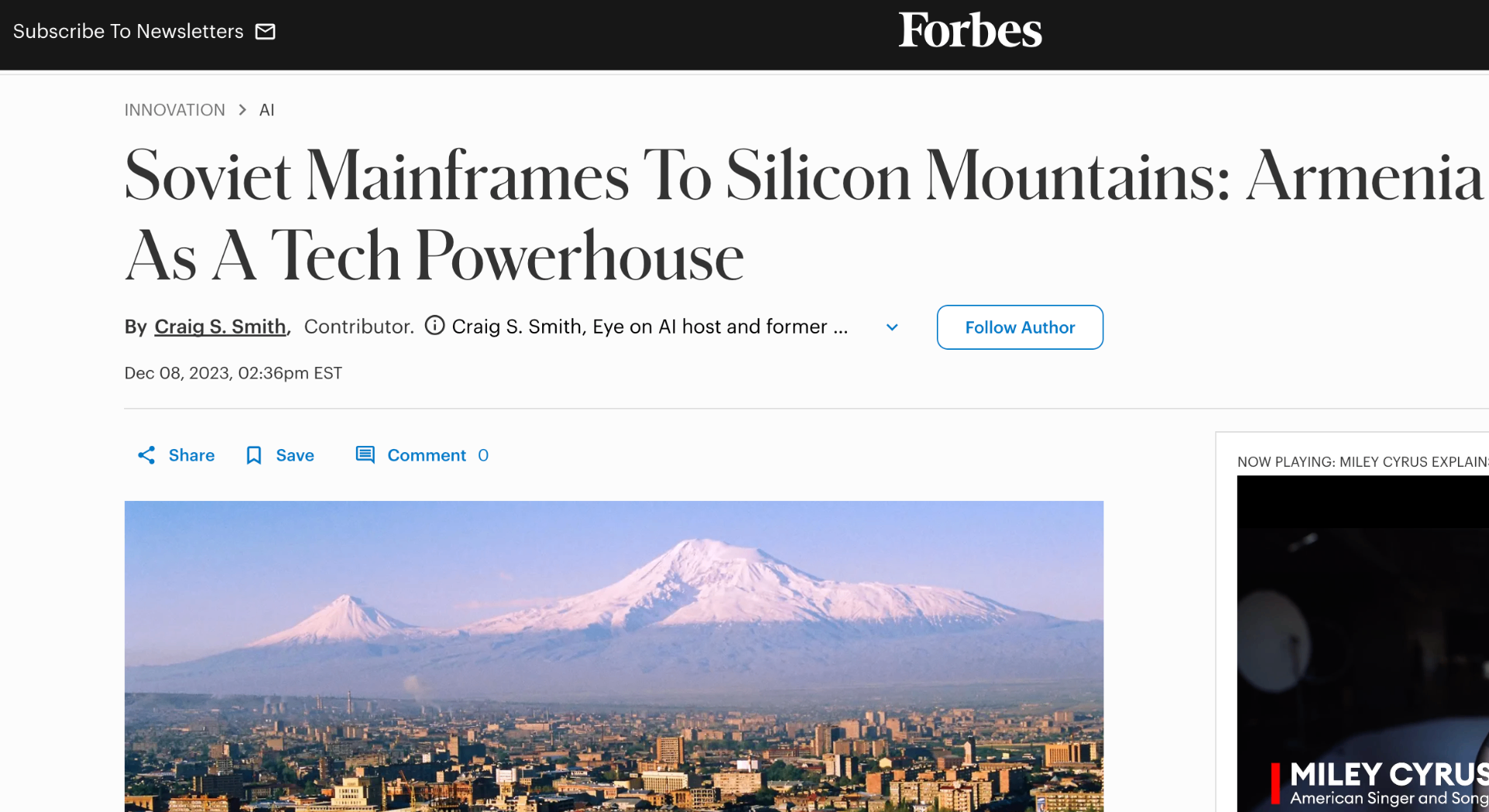 Forbes - Armenia Tech Powerhouse